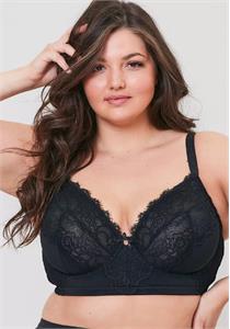 Oola Lace Longline Underwired Bra Black